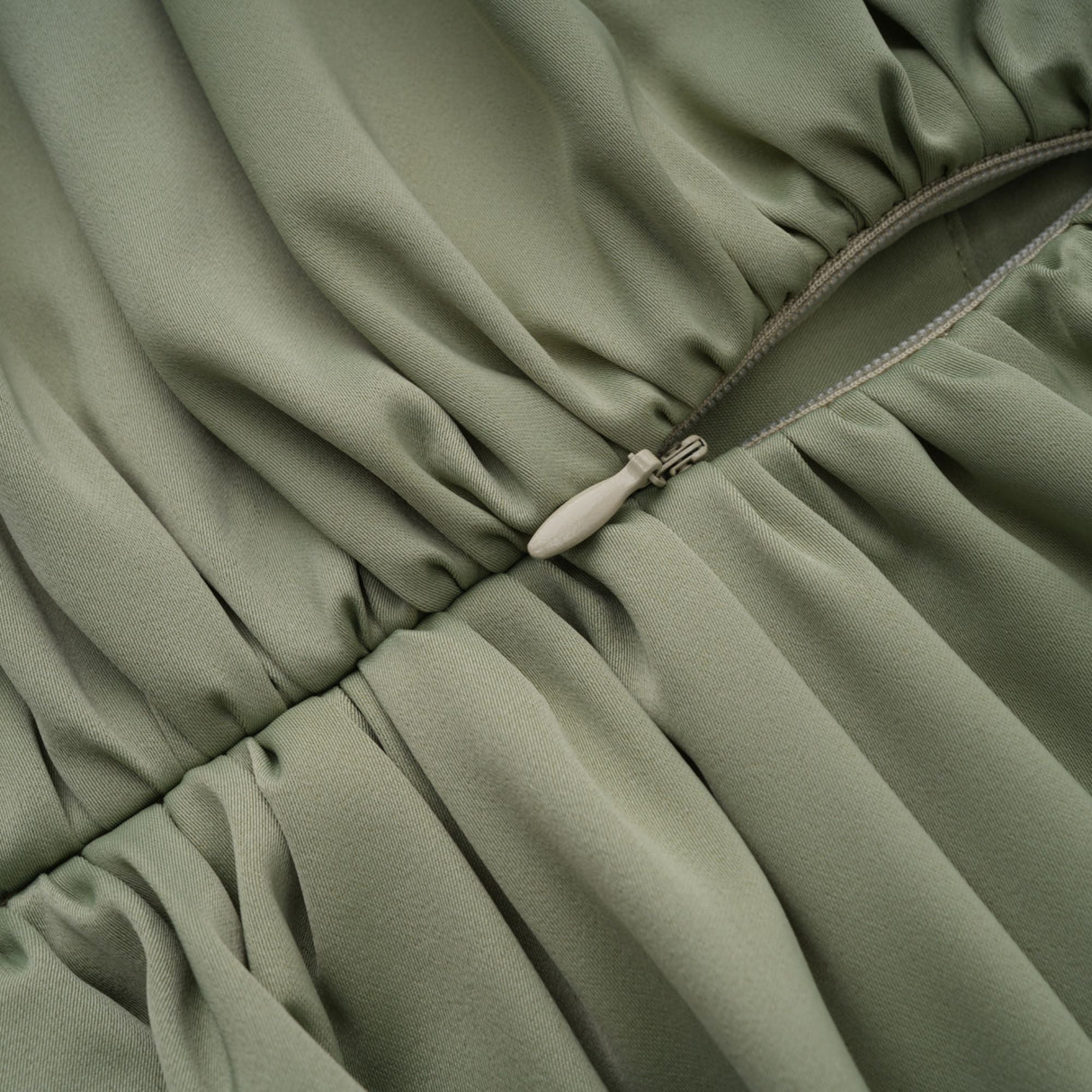 Aurohaya Benedetta Green One Shoulder Satin Maxi Dress