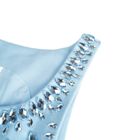 Aurohaya Meris Blue Crystal Embellished Maxi Gown