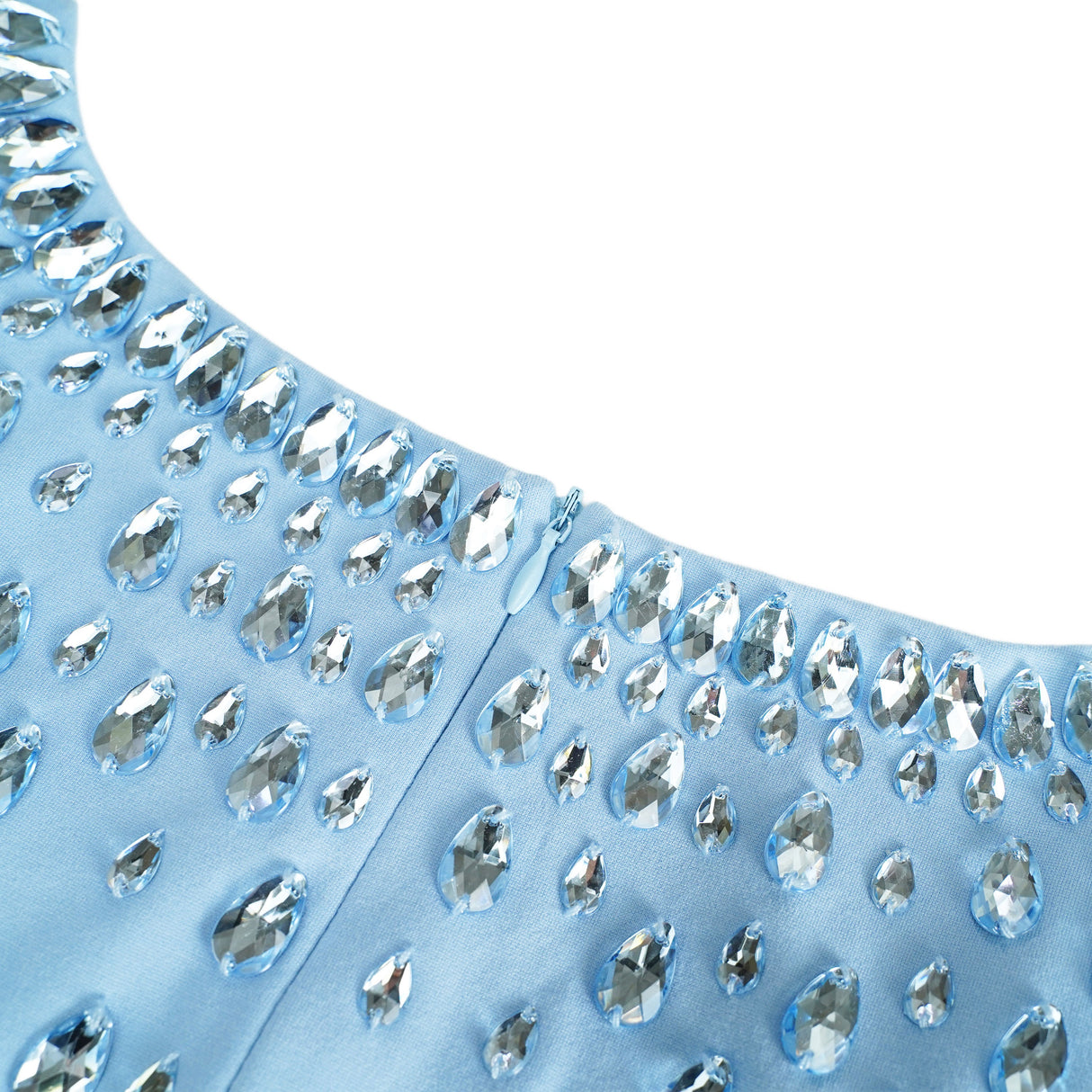 Aurohaya Meris Blue Crystal Embellished Maxi Gown