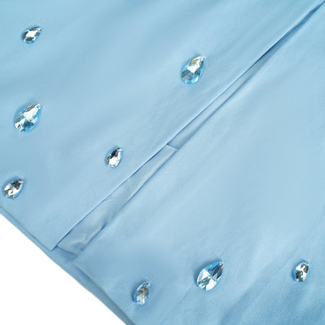 Aurohaya Meris Blue Crystal Embellished Maxi Gown