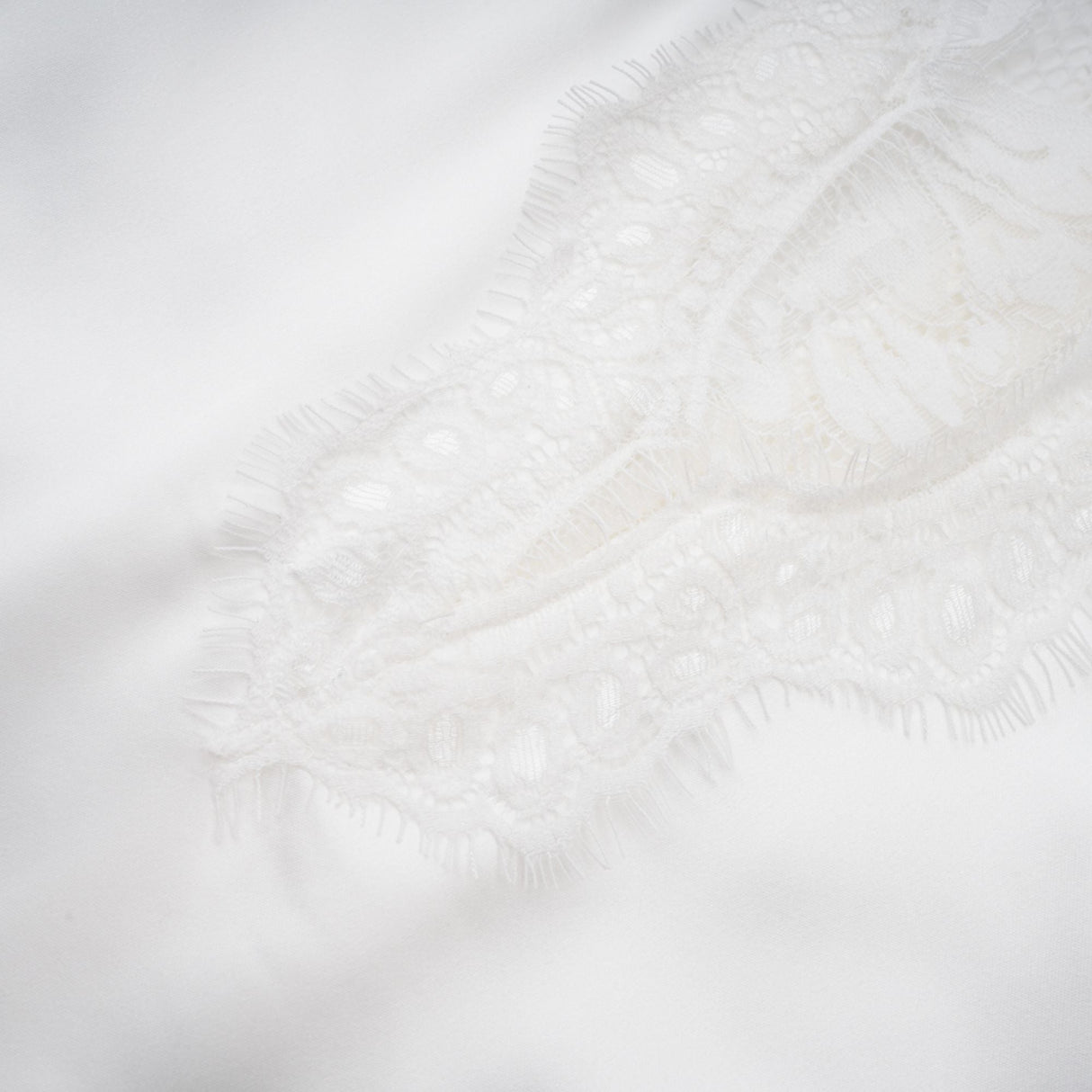 Aurohaya Airelle White Satin Panel Lace Maxi Dress