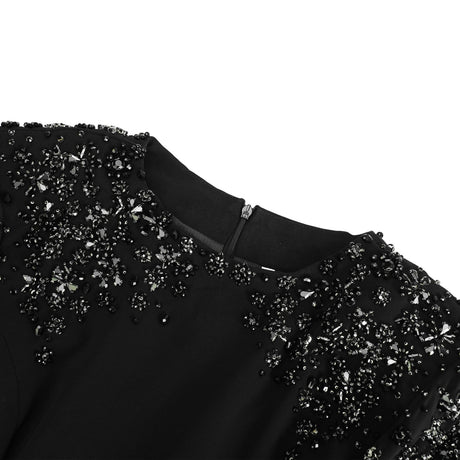 Aurohaya Yseult Black Embellished Maxi Gown