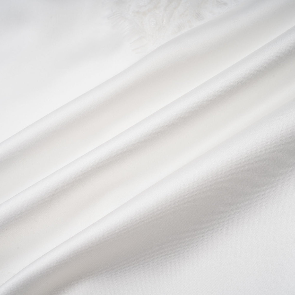 Aurohaya Airelle White Satin Panel Lace Maxi Dress