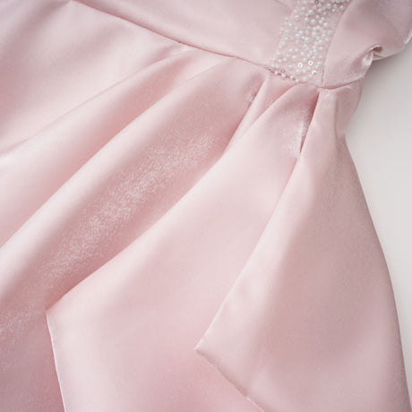 Aurohaya Charlotte Pink Off Shoulder Ruched Maxi Dress