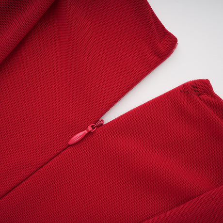 Aurohaya Fíona Red Asymmetrical Draped Maxi Gown