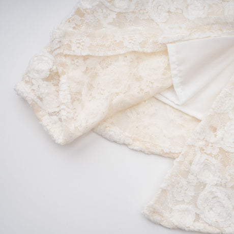 Aurohaya Oona White Floral Lace Pencil Midi Dress