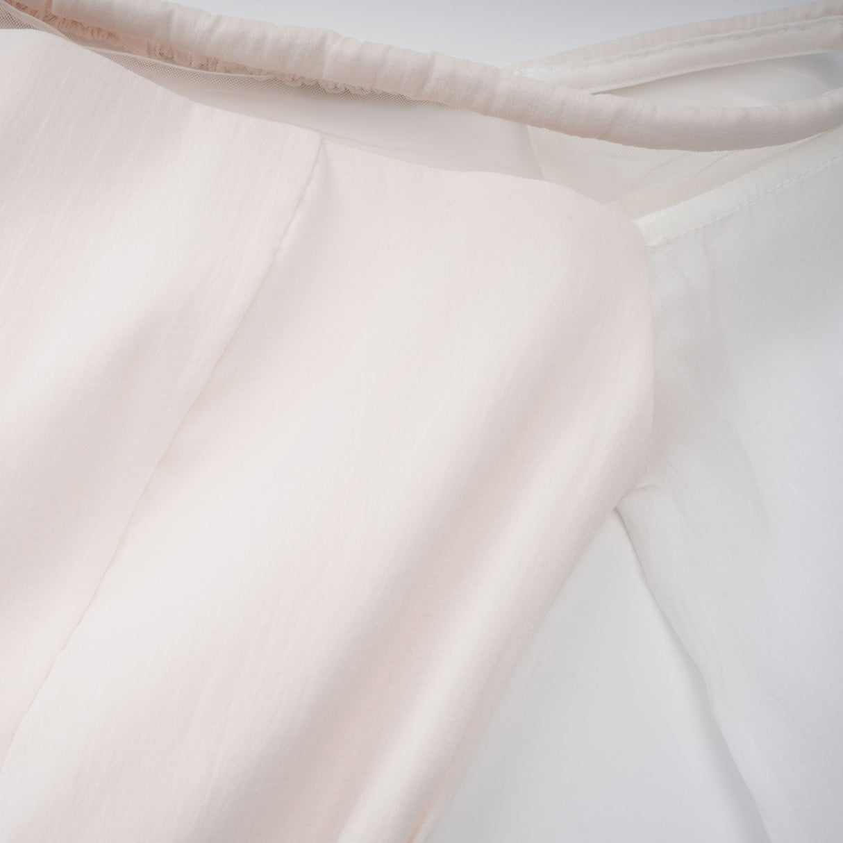 Aurohaya Gelsomina White Gathered Crepe Midi Dress
