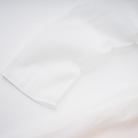 Aurohaya Gelsomina White Gathered Crepe Midi Dress