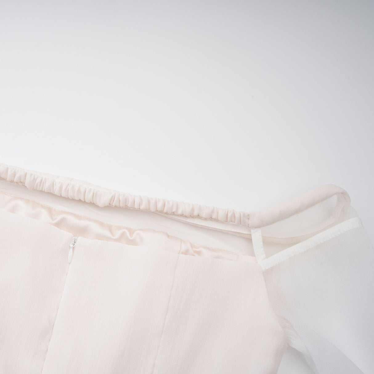 Aurohaya Gelsomina White Gathered Crepe Midi Dress