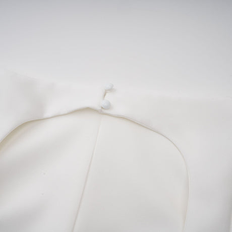 Aurohaya Amandine white open-back cap-sleeve midi dress