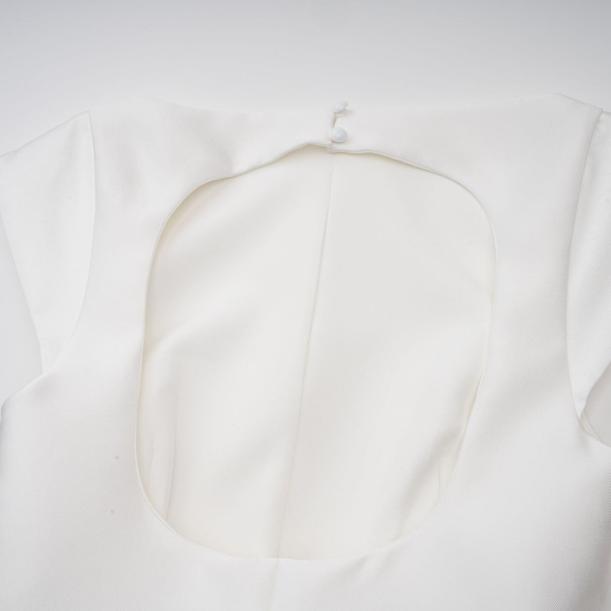 Aurohaya Amandine white open-back cap-sleeve midi dress