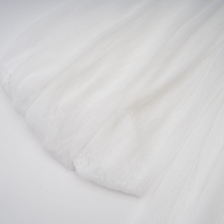 Aurohaya Hortense white floral-appliqué pleated tulle mini dress