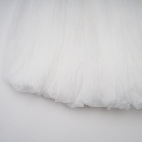 Aurohaya Hortense white floral-appliqué pleated tulle mini dress