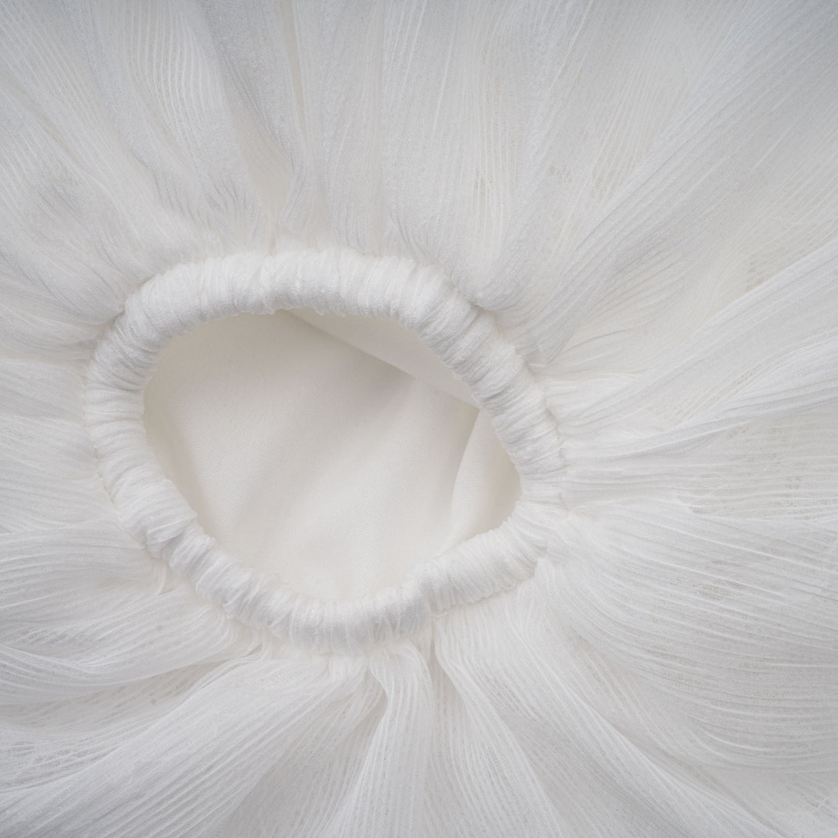 Aurohaya Hortense white floral-appliqué pleated tulle mini dress