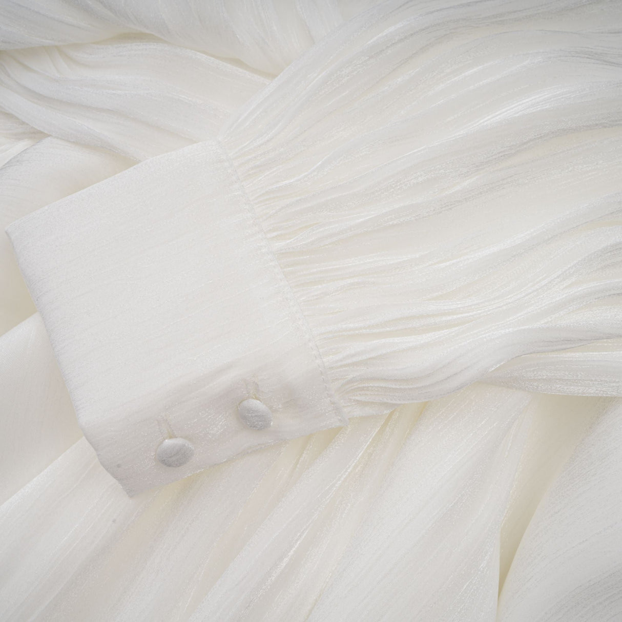 Aurohaya Mahault white pleated glitter-effect mini dress