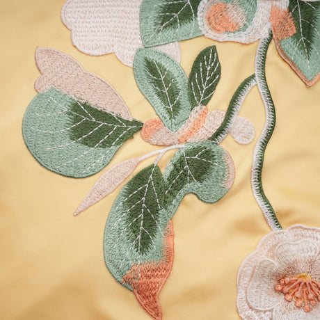 Aurohaya Avril Yellow Floral Embroidered Mini Dress