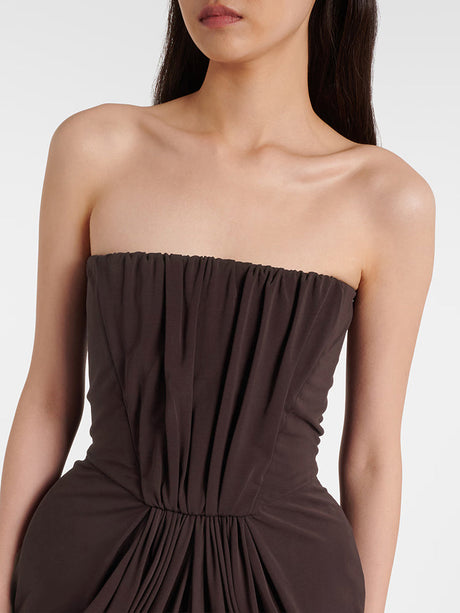 Aurohaya Iphigénie Strapless Draped Maxi Dress