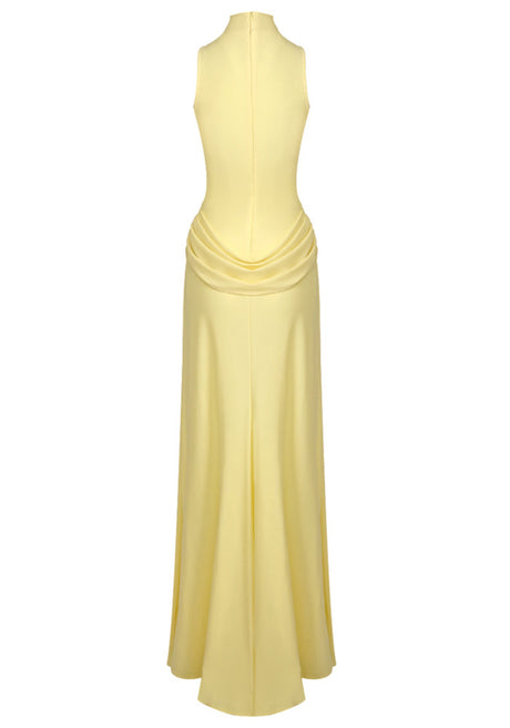 Draped Detail Maxi Dress Yellow
