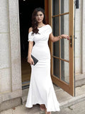 Elegant Sleeveless Off Shoulder Bodycon Long Formal Party Evening Dress