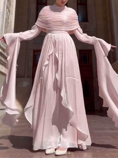 Aurohaya Ruffle Detailed Ruffle Maxi Dress, DES106