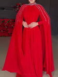 Shawl Sequined High Waist Maxi Dress