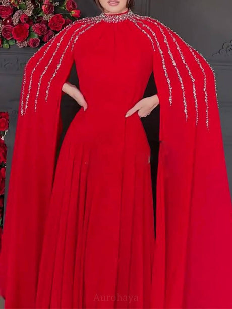 Aurohaya Shawl Sequined High Waist Maxi Dress