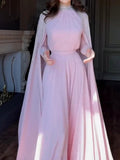 Shawl Sequined High Waist Maxi Dress
