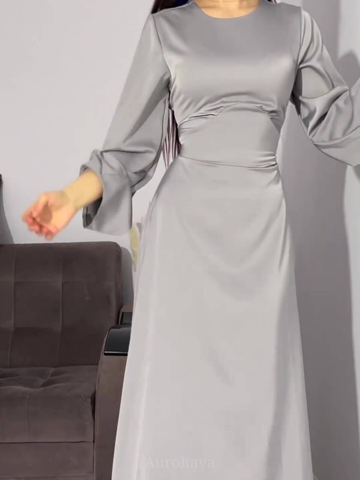 Aurohaya Flared Sleeve Fishtail Dress