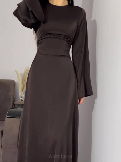 Aurohaya Flared Sleeve Fishtail Dress