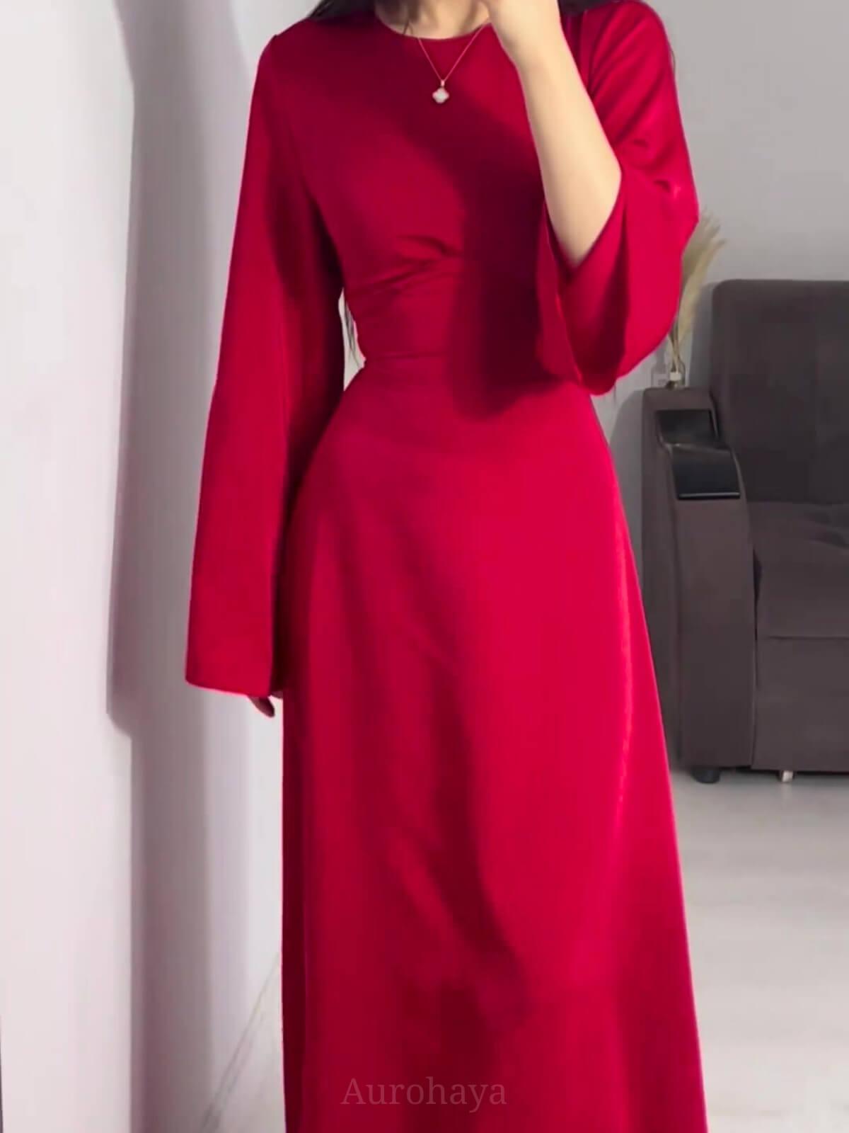 Aurohaya Flared Sleeve Fishtail Dress
