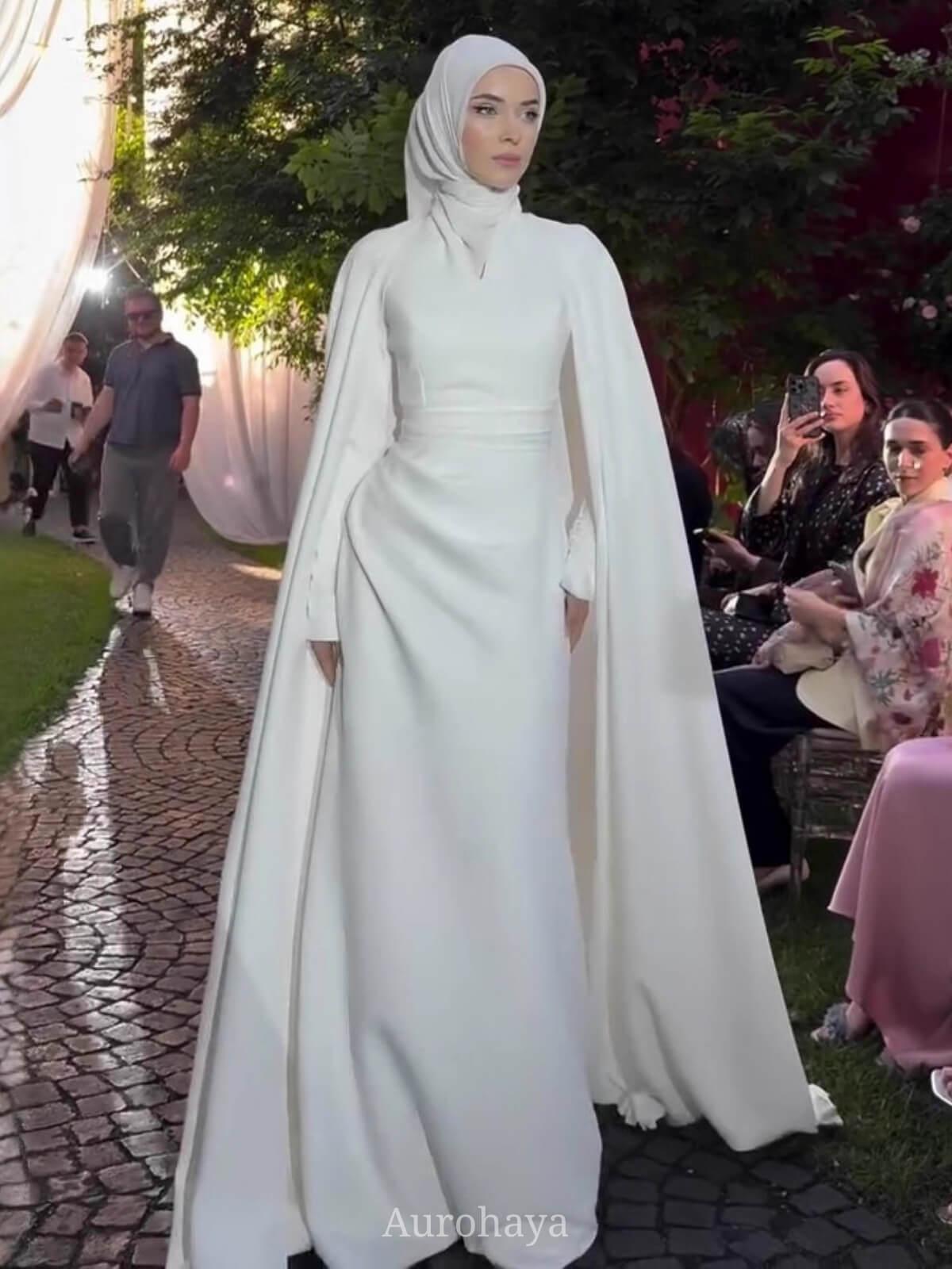 Aurohaya White Acetate Poncho Dress White