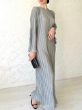Pleated Bell Cuffs Bell Cuffs Maxi Dress