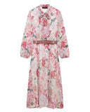 Aurohaya Floral Midi Modest Dress