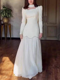 Square-Neck Scarf Included Mermaid Maxi Dress