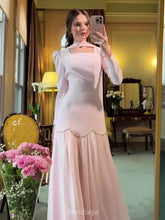 Square-Neck Scarf Included Mermaid Maxi Dress