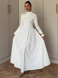 Round Neck Long Sleeve Twisted Bodice Maxi Dress
