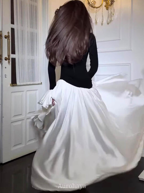 Aurohaya Round Neck Long Bell Sleeve Maxi Dress