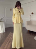 Long Sleeve Button-Front Maxi Dress 2-Piece Set