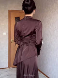 Solid Color Long Sleeve Tie-Waist Midi Dress