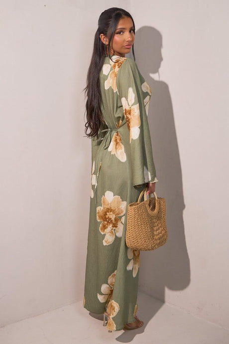 Aurohaya Modest Floral Maxi Dress – Solena