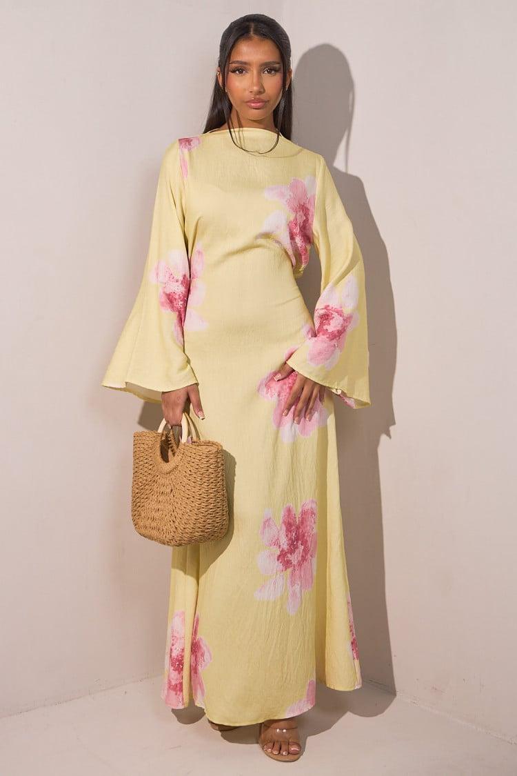 Aurohaya Modest Floral Maxi Dress – Solena