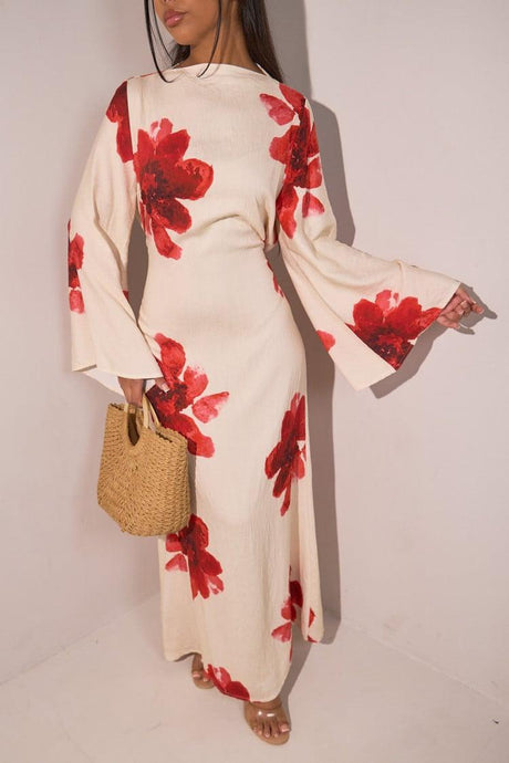 Aurohaya Modest Floral Maxi Dress – Solena