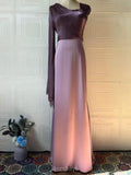 One-Shoulder Long-Sleeve Slim-Fit Maxi Dress
