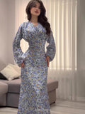 Elegant Long Sleeve Floral Maxi Dress
