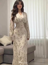 Elegant Long Sleeve Floral Maxi Dress