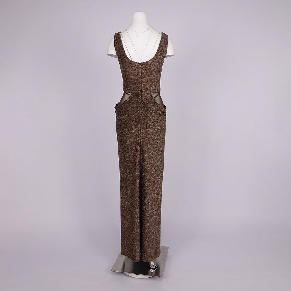 Aurohaya Juliette Sequin Cut Out Maxi Dress