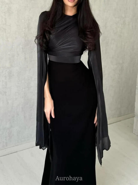 Aurohaya Ethereal Maxi Dress Black