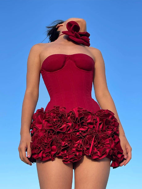 Aurohaya Isadora Strapless Corset Mini Dress