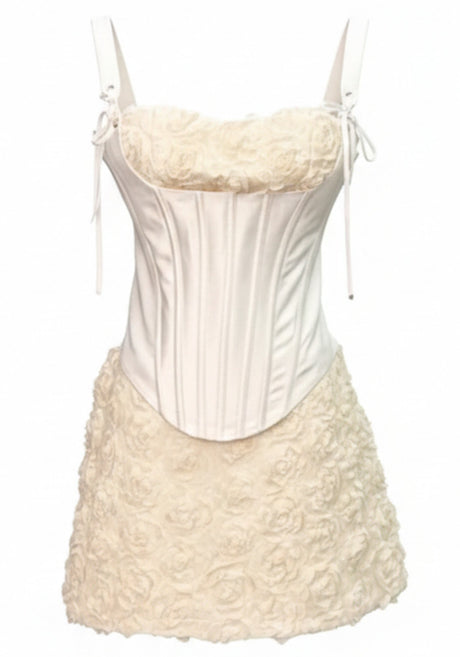 Floral Corset Dress Ivory