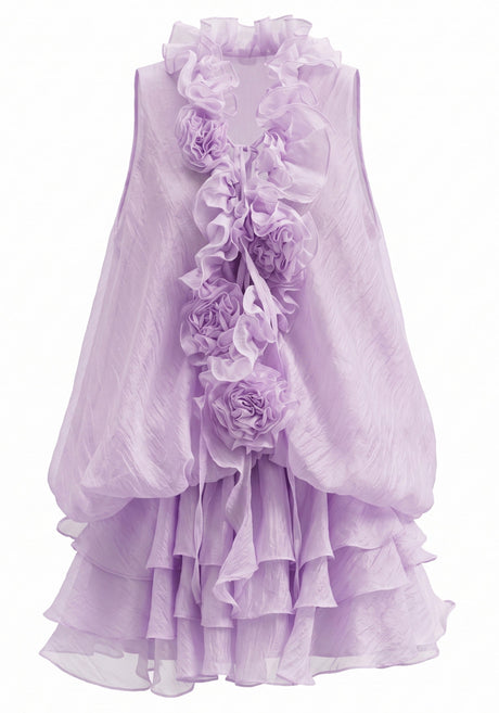 Floral Ruffle Dress Lavender